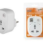 Адаптер универсальный поворотный  с/з 250В 16А + 2USB 2.1A белый TDM