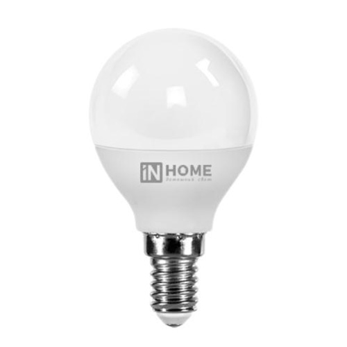 Лампа LED шар  8.0Вт Е-14 3000К 220V 600Лм ШАР-VC IN HOME (10/100)