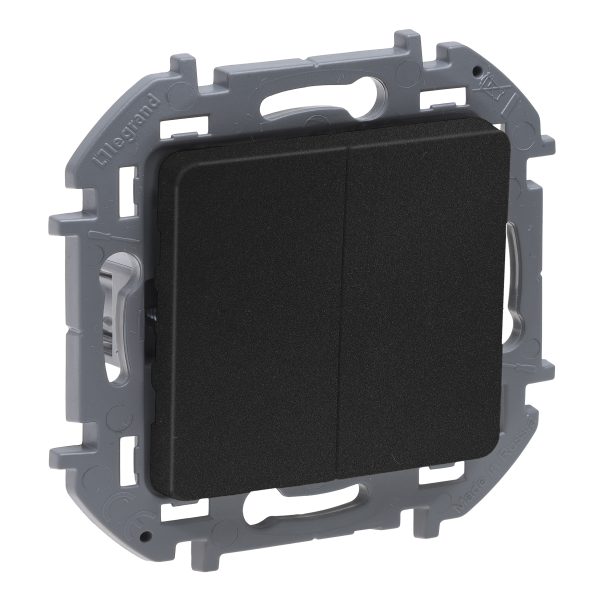 Legrand INSPIRIA Антрацит Выключатель двухклавишный 10 AX - 250 В (1/20)
