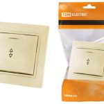 Выключатель 1 кл проходной слоновая кость с подсветкойТаймыр TDM  (10)