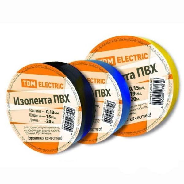 Изолента ПВХ TDM 0,13*15мм*10м желтая (10/350)
