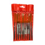 Набор надфилей 10 шт,d4мм,длина 160 мм,пластиковая рукоятка, "Рубин" TDM