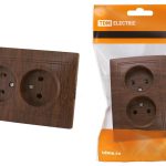 Розетка 2 б/з бук Таймыр ЭКО TDM керамика (10)