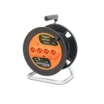 Катушка для удлинителя 280мм 4 розетки с/з сетевой индикатор IP20 28*21*37 см Bylion PMK-10001-F