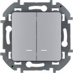 Legrand INSPIRIA Алюминий Выключатель двухклавишный с подсветкой/индикацией 10 AX - 250 В (1/10)