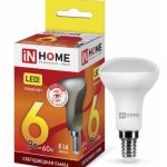 Лампа LED R50  6.0Вт Е-14 3000К 480Лм 220V IN HOME (10/100)