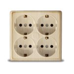 Розетка 4 с/з квадрат сосна о/у Олимп UNIVersal (10)