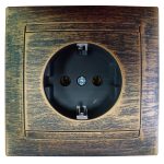 Розетка 1 с/з ЛАМА TDM старинная бронза 16А (1/10)
