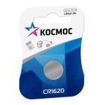 СR-1620 3V литиевая (Lithium) "КОСМОС" (12/288)