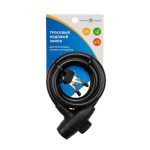 Трос-замок с ключом 100см черный для велосипедов и колясок взломостойкий ЧЕТЫРЕ СЕЗОНА — изображение 3