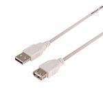 Шнур USB A (male) штекер - USB A (female) гнездо, длина 1,8 метр, белый (PE пакет)  REXANT