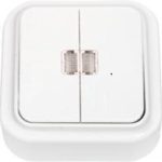 Выключатель 2 кл с/п Пралеска А5 10-215 с монтажной планкой белый о/у (90)