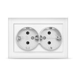Розетка 2 с/з Бриллиант белая с/у UNIVersal (10/100)