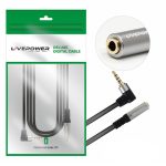 Удлинитель AUX джек 3,5-гнездо 3,5 H-230 1,8м, угловой штекер