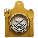 Часы настенные Atlantis M137R3 light brown, разделочная доска с приборами