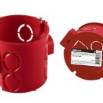 Установочная коробка СП D68х62мм, углубленная, саморезы, стык. уз, красная, IP20,  инд. штрихкод TDM