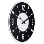 Часы настенные РУБИН ВИЛКА-ЛОЖКА из МДФ d-35см, корпус белый+черный (1/10) — изображение 2