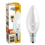 Лампа ЛОН Свеча E14 40Вт прозрачная B35 clear Jazzway