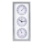 Часы настенные Atlantis TLD-9041A silver, прямоугольник, 3 циферблата: часы, темп, влажность
