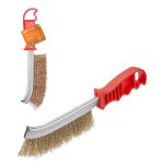 Щетка ручная, металлическая с пластик. рукояткой, латуниров. витая проволока d 0,3 мм, "Гранит", TDM