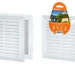 Решетка разъемная с москитной сеткой, наклонные жалюзи, 175х175 TDM