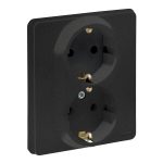 Legrand INSPIRIA Антрацит Розетка 2 x 2К+З - немецкий стандарт - 16 А - 250 В (1/10)