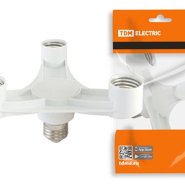 Переходник Е27 -3*Е27  белыйTDM (1/50)
