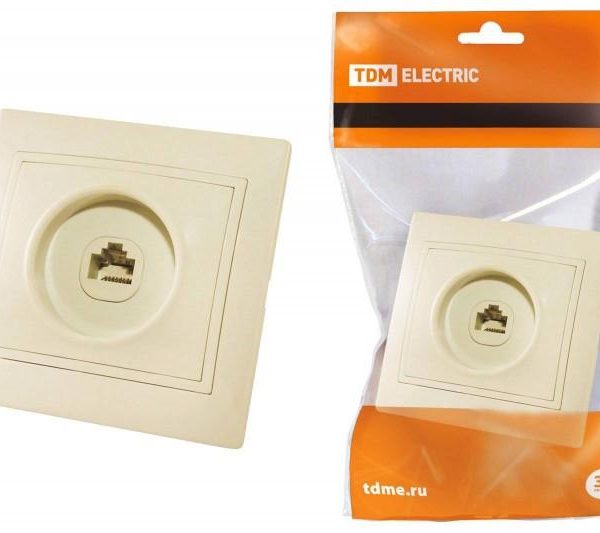 Розетка КОМП RJ45 слоновая кость Таймыр TDM