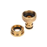 Адаптер латунный 1/2"-3/4" внутренняя резьба, с переходником ЧЕТЫРЕ СЕЗОНА