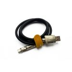 Кабель microUSB SAMSUNG 1м 6A 180Вт  R-180-V8 Ø6mm силиконовый черный с застежкой