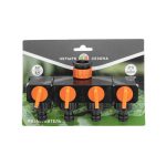 Разветвитель для шланга 4-х канальный 1/2"-3/4" ЧЕТЫРЕ СЕЗОНА