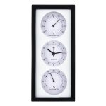 Часы настенные Atlantis TLD-9041A black, прямоугольник, 3 циферблата: часы, темп, влажность