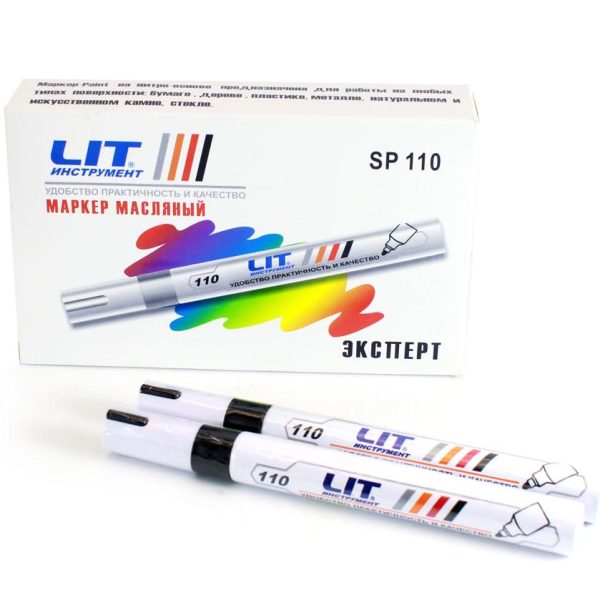 Маркер-краска строит. по мет. цв. черный (перед исполь. встряхнуть и продавить "перо") (12/100/1000)