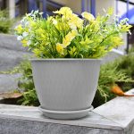 Горшок цветочный с поддоном КОРСИКА 2,4л d-19см, серый муссон, пластик