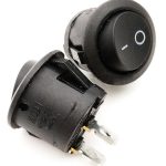 Выключатель клавишный круг 250V 3А (2с) ON-OFF черный Micro REXANT (10)