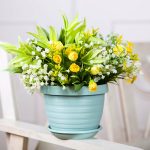 Горшок цветочный с поддоном ТОЛЕДО 7л d-27см, мята, пластик