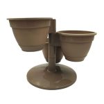 Набор цветочных горшков-цветочный каскад АНТИК: 3 горшка, подставка, фраппе, пластик