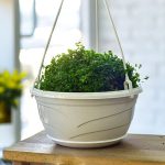 Горшок цветочный с поддоном подвесной ВЕНЕЦИЯ 6л d-28,5см, белый, пластик, без подвеса