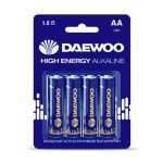 Батарейка пальчиковая алкалиновая LR 6 1.5 V DAEWOO ENERGY Alkaline BL-4 блистер (4)