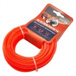 Леска для триммера 3,0мм*15м ЛТР-118 звезда, оранжевая (1/160)