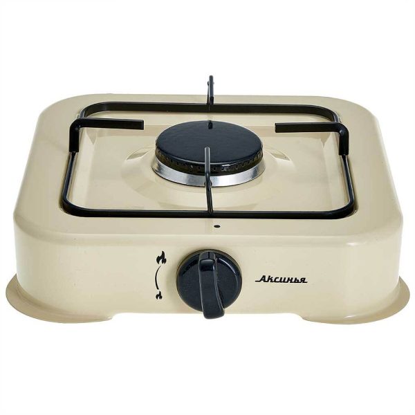 Плитка газовая настольная АКСИНЬЯ КС-105 1 комфорка, бежевая (1/5)