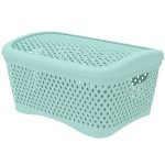 Корзинка с крышкой «Ромбики» L (340×250×170мм) (мята)