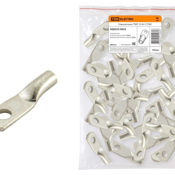 Наконечник кабельный медный луженый под опрессовку ТМЛ 6-5-4 ГОСТ 7386-80 TDM (100)