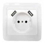 Розетка 1 б/з + 2 USB с/у CLASSICO 2147 IN HOME(10)