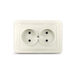 Розетка 2 б/з Валери Универсал сл.кость (10/100)