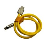 Кабель TYPE-C 1м R-120-TC 6A 120Вт Ø6mm силиконовый желтый с застежкой