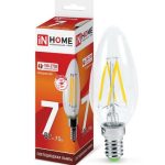 Лампа LED свеча 7.0Вт Е14 6500К 220V 630Лм прозрачная IN HOME deco (10/50)