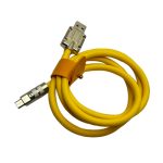 Кабель microUSB SAMSUNG 1м S-218-V8 6A 120W Ø6мм силиконовый желтый с застежкой