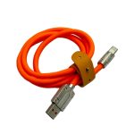 Кабель TYPE-C 1м 6A 120Вт S-218-V8 Ø6мм силиконовый оранжевый с застежкой в коробке