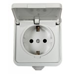 Розетка 1 с/з с крышкой белая полугерметичная AQUA 3112 IN HOME (10)